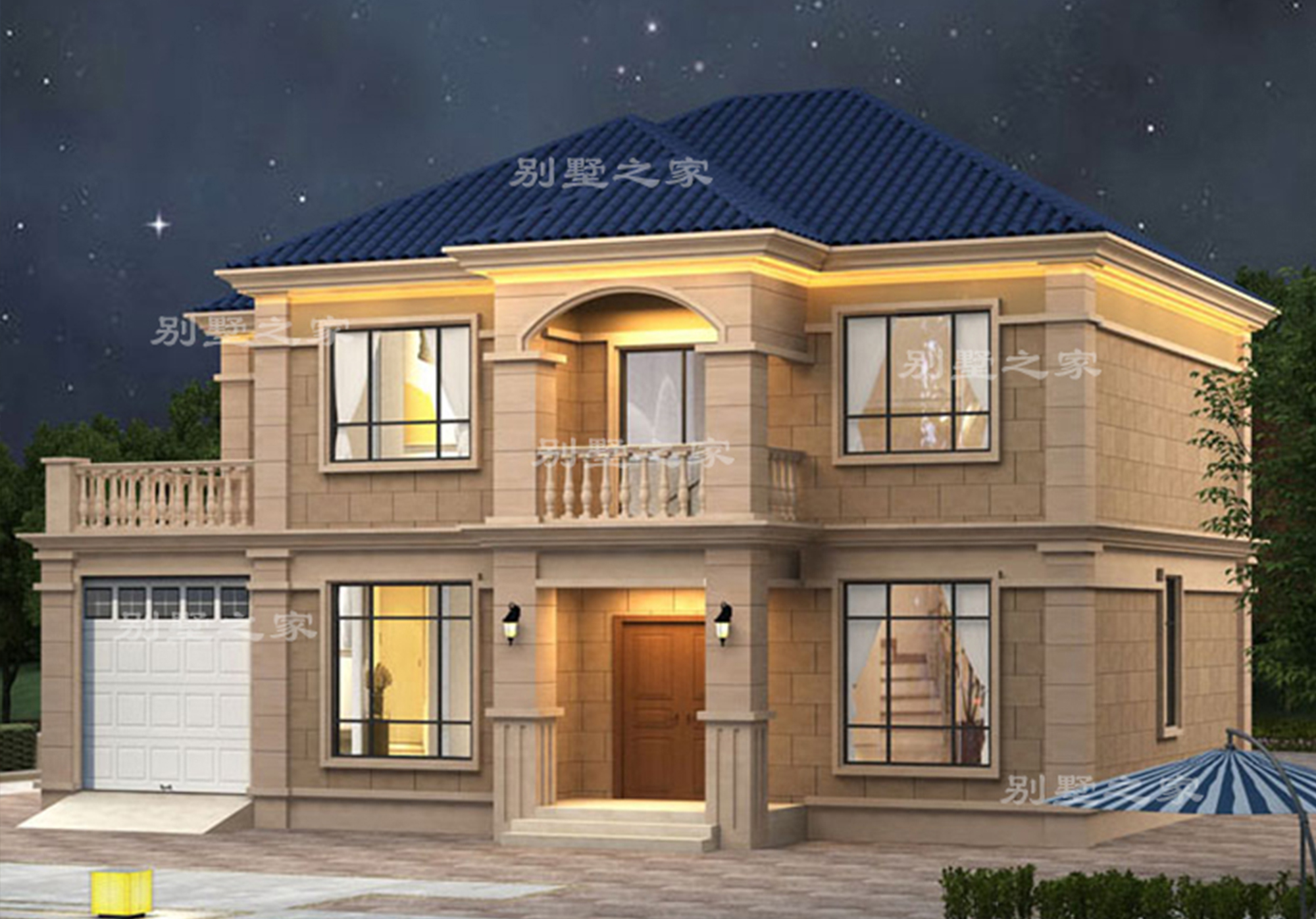 B508【农村二层楼房】带车库欧式别墅带露台，点击查看